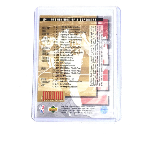 1995 Upper Deck Collector's Choice Michael Jordan #JC4 Chicago Bulls - Picture 2 of 2
